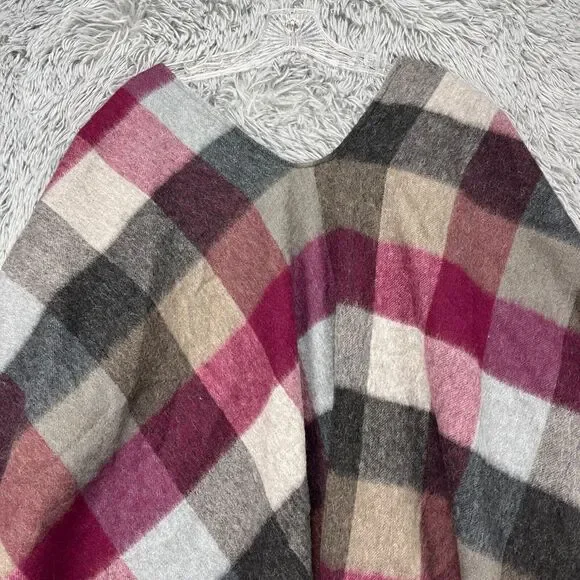 House Of Scotland Shawl Wrap Women's OS Colorful Check Wool Preppy Fringe